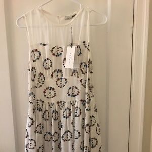 White Sandro replay printed silk dress